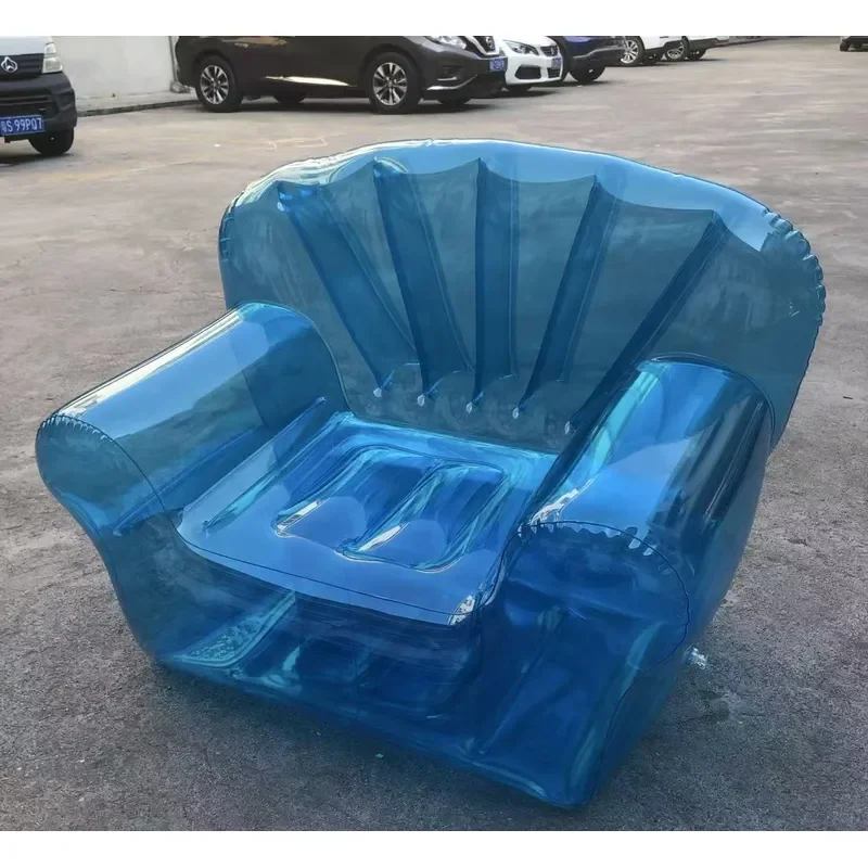 Thickened PVC Inflatable Sofa Transparent Air Couch Portable Outdoor Lounge Chair Customizable Durable Blow Up Furniture for