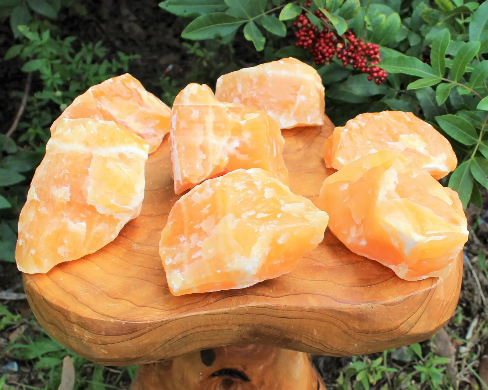 

Natural Raw Orange Calcite Chunks, Healing Crystals, Huge