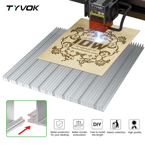 Tyvok-mesa de trabajo de panal, grabador láser, protección de escritorio, montaje gratuito, mesa de trabajo de corte de 400x400mm, cama láser de panal