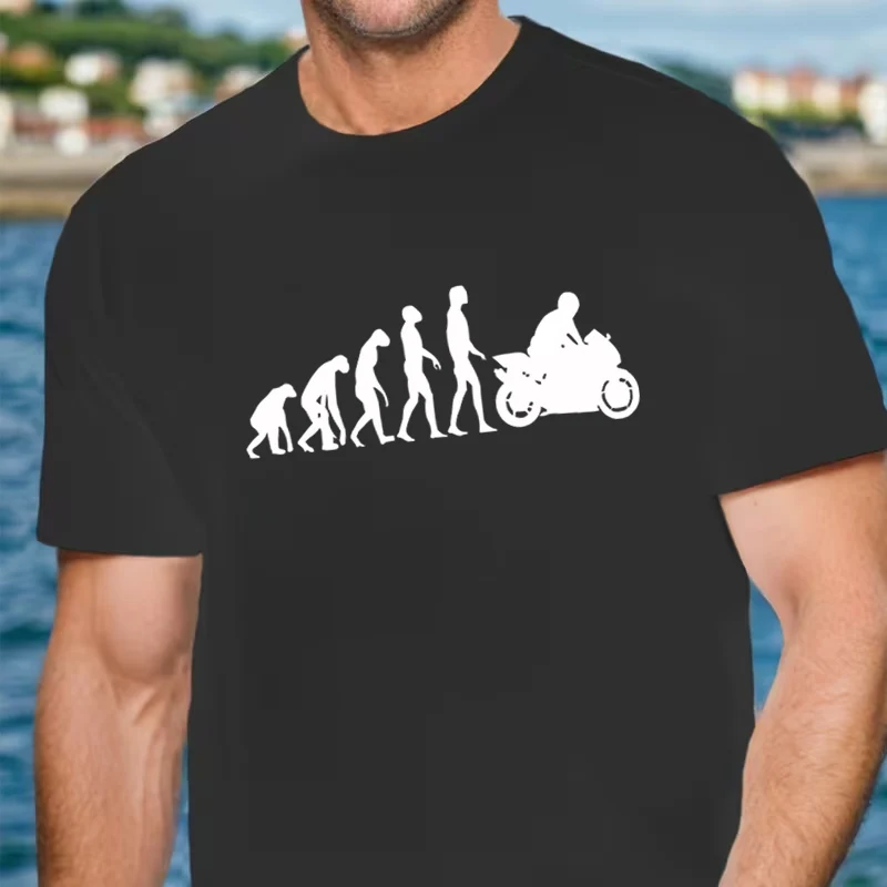 

Motorbike Evolution T-Shirt Funny Biker Gift Superbike Motorcycle O-Neck T Shirt Short Sleeve Casual Top Tees