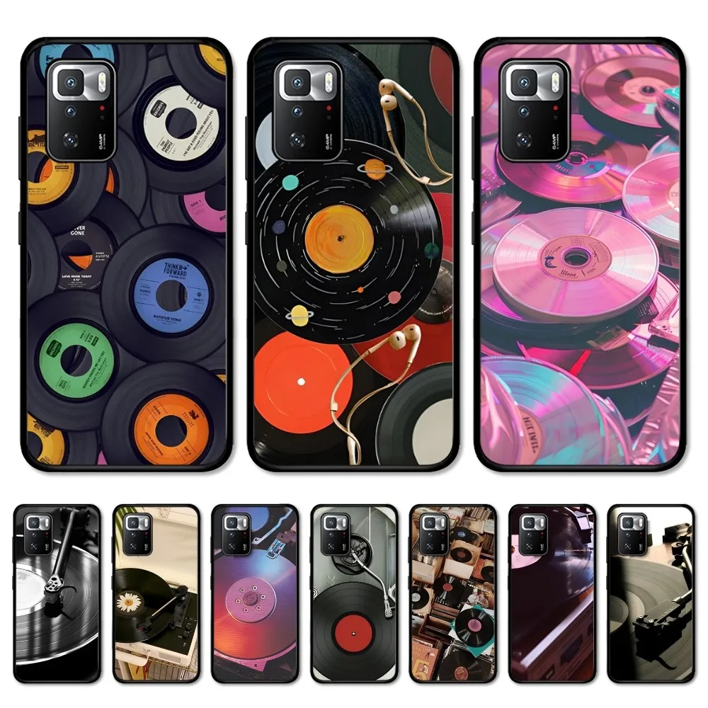 

Vintage Fashion Music Disc Phone Case For Redmi Note 4 X 5 A 6 7 8 T 9 9S 10 11 11S 11Epro Poco M3 Pro