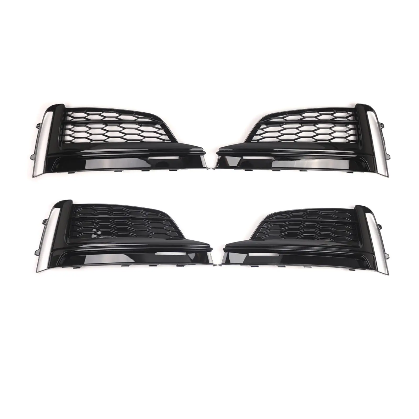 Car Fog Light Grille Replacement PP Front Grille Accessories Easy Install for Audi A5 S-LINE 2016-2020