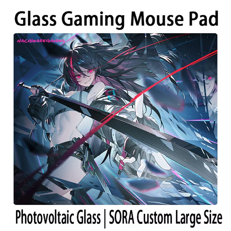Brand New Glass Mouse Pad H-Hachiware Zero Gaming Desktop Glass Pad E-sports FPS Tempered Anti Slip High Speed Glass Mousepad