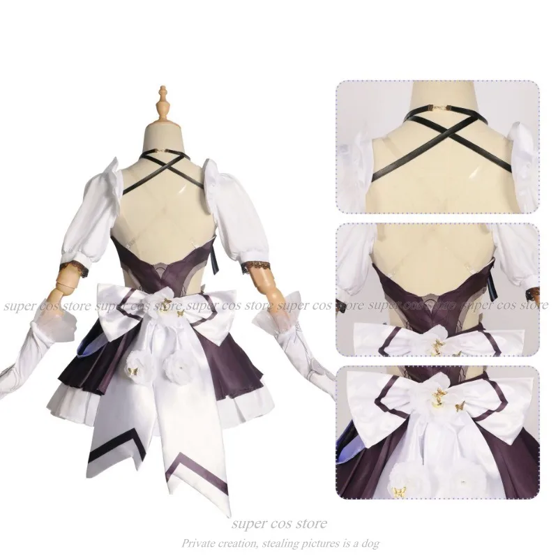 Honkai Impact 3rd Elysia 코스프레 코스튬, 핑크 요정 하녀 원피스, 여성 할로윈 크리스마스 카니발 파티 의상