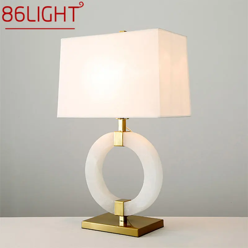 

86LIGHT Modern Marble Table Lamp LED Creative Fashion White Simple Desk Light for Decor Home Living Room Bedroom Study