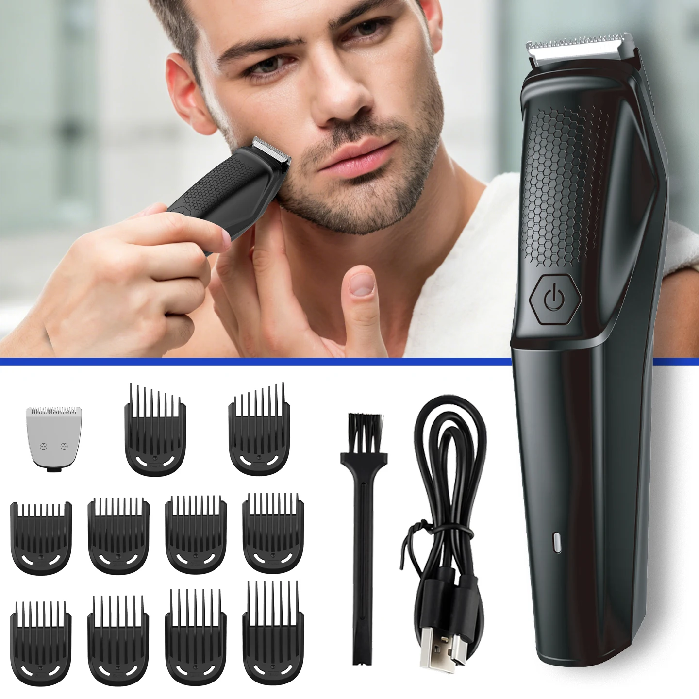 OMUONE Electric Body Hair Trimer for Men USB Rechargeable Painless for Bikini & Body No Skin Electric Shaver & Hair Cutter