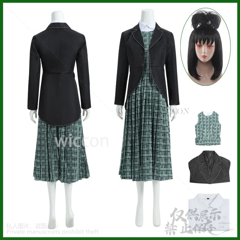 Anime Horror Movie Beetl 2 Cosplay Lydia Black Wig Uniform Coat Dress Set Halloween Party RolePlay Lydia Outfit Women Lolita Set