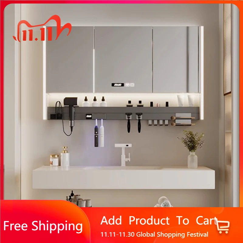 

Display Partitions Bathroom Cabinet Toilet White Decorations Bathroom Cabinet Perfume Mirror Corner Gabinete Home Furniture