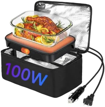 

Портативная электрическая печь-подогреватель для еды 100 Вт, 12В/24В/110В, ланч-бокс для дома, офиса, путешествий и работы