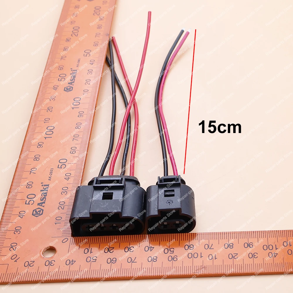 JCD 1PC For VW 2/3/4/5/6/8/10 Pin 3.5mm Auto Ignition Coil Waterproof Connector Horn Sensor Plug With Cable 15cm