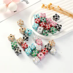 ST57 High Quality Glass Cube Straight Hole Beads DIY Bag Chain Bead Handmade Key Chain Necklace Accessories Material