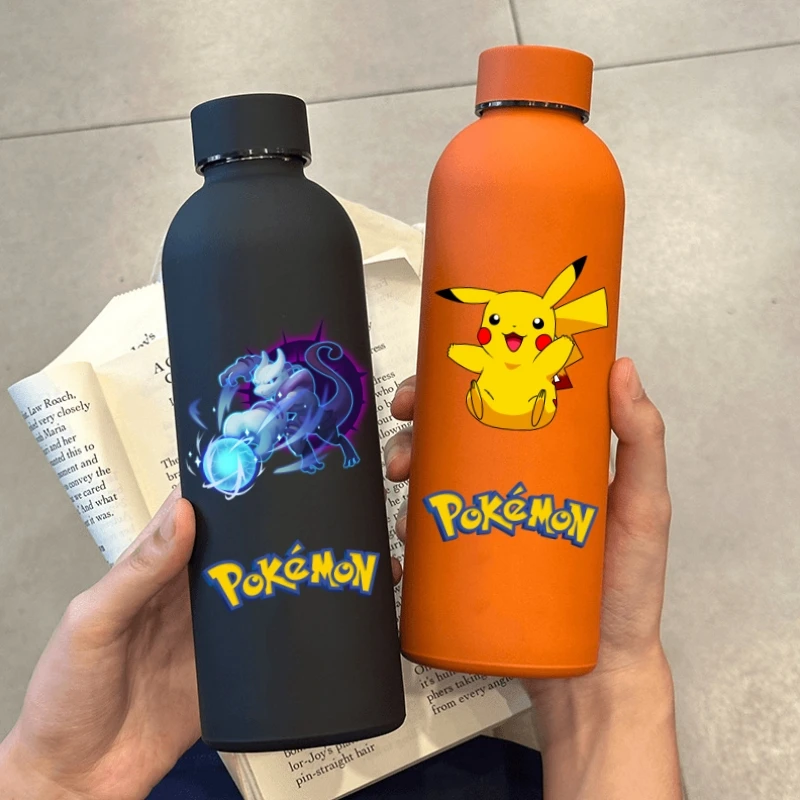 Neue Pokemon Isolierte Tasse Sport Kleine Mund Flasche Engel Farbe Doppel-schicht Vakuum Edelstahl Cola Kaffee Matt Flasche