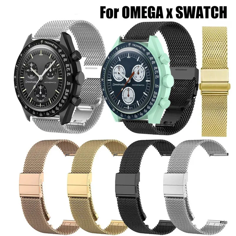 Cinturino Milanese con fibbia a farfalla per Omega x Swatch joint MoonSwatch cinturino in acciaio inossidabile 20mm per bracciale Swatch MoonSwatch
