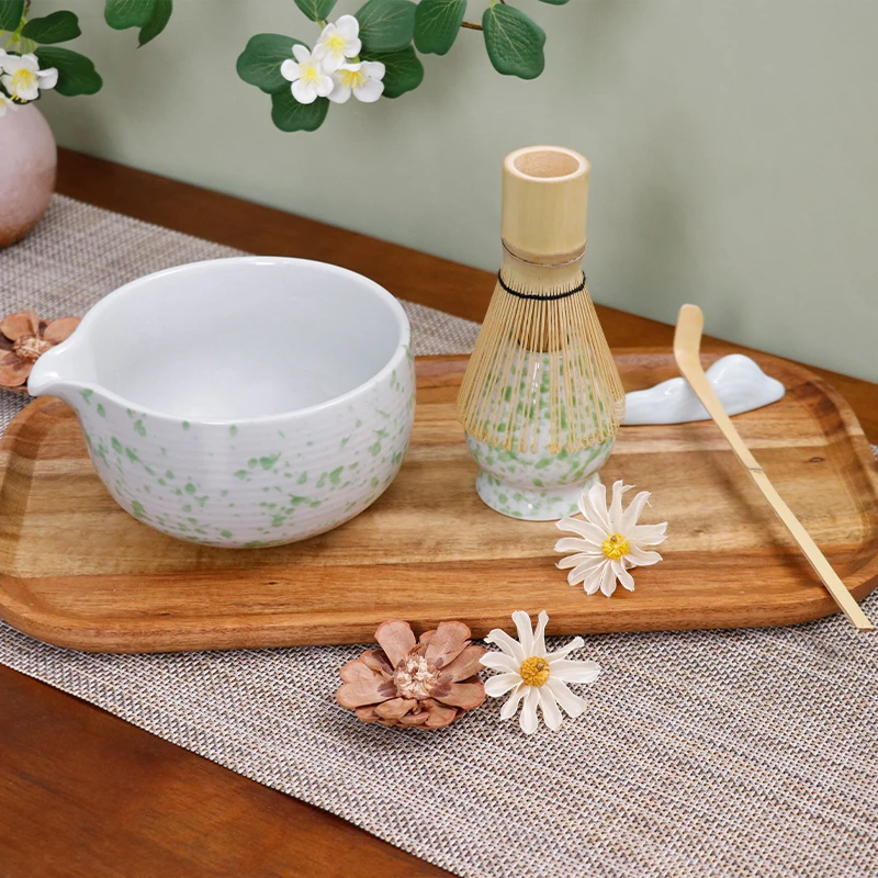 

Набор матча, японский крапчатый дизайн, набор матча, набор матча с керамическим венчиком, японский набор для взбивания чая для любителей матча