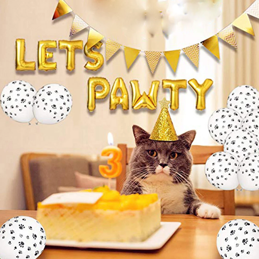 

1pc 12 Inch Pet Party Balloons Sequins Aluminum Foil Printed Decoration Balloon Set For Birthday Festival Baby Shower Outer