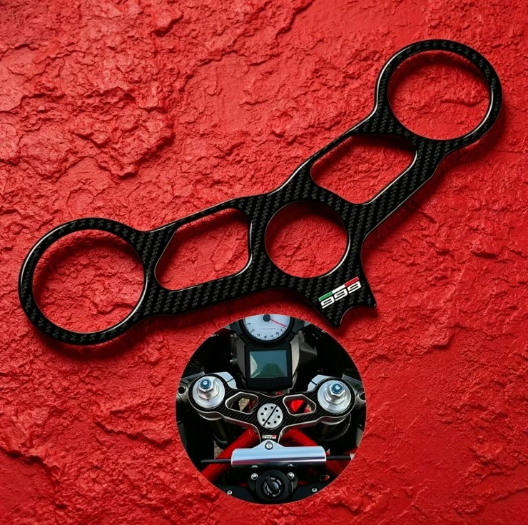 Suitable 3D Carbon-look Upper Triple Yoke Protector Tank Pad Case for Ducati 999 Models