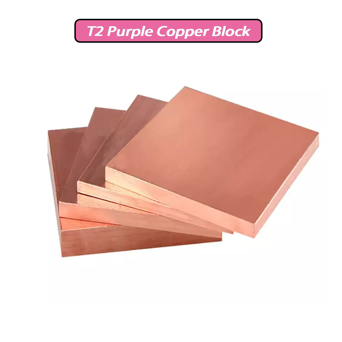 High-Quality T2 Pure Copper: Electrode Copper Block/Bar/Sheet/Plate, Custom Zero Cutting 10x10mm-30x50mm