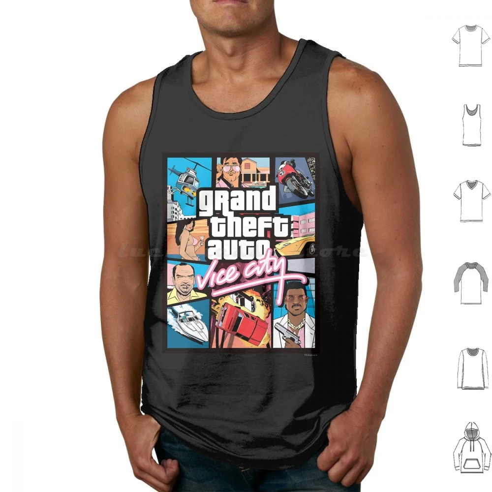 Grand Theft Auto Vice City Cover Tank Tops Vest Sleeveless Vice City Grand Theft Auto Vice City V 5 San Andreas 4 San Andreas