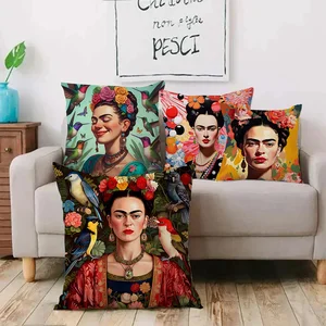 Kissenbezüge Cartoon Art F-Frid K-Kaylo dekoratives Sofa Casa Doppelgesicht kurzes Plüschkissen 8 Hauptverkäufe deckt Frida Kahlo - №7 ab