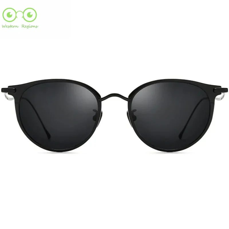 

2026 Unique High-Quality Men Handcrafted Pure Titanium Glasses Retro Style Women Ultra-Light Round Special Driving Sunglasses