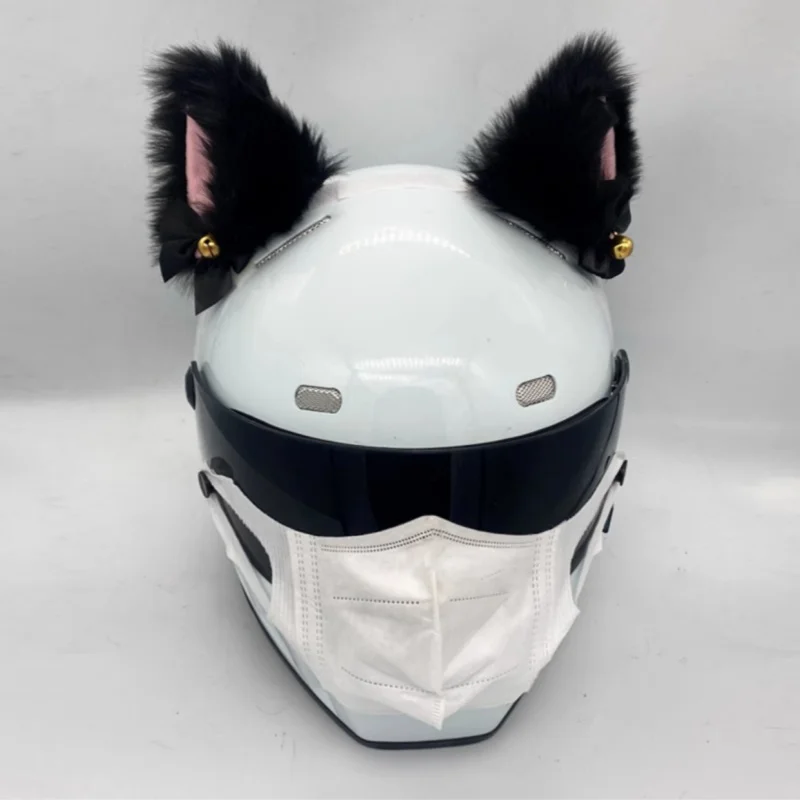 Handmade Plush Cute Helmet Headdress Cat's Ears Hairpin Fox Ears Hairpin Helmet Decoration Motociclista Accesorios image 2