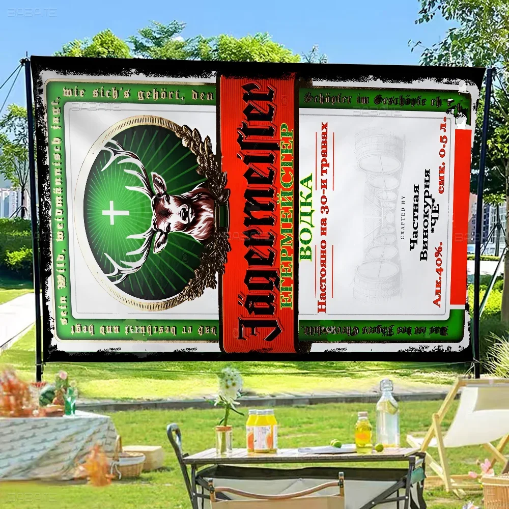 J-Jagermeister Logo Printed Large Flag Art Science Fiction Room Home Decor Decor Banner