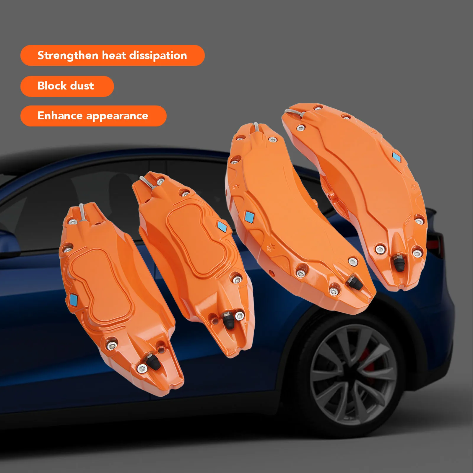 

4PCS Aluminum Alloy Brake Caliper Covers Front Rear for Tesla Model Y 19/20in Wheels Hub High Quality