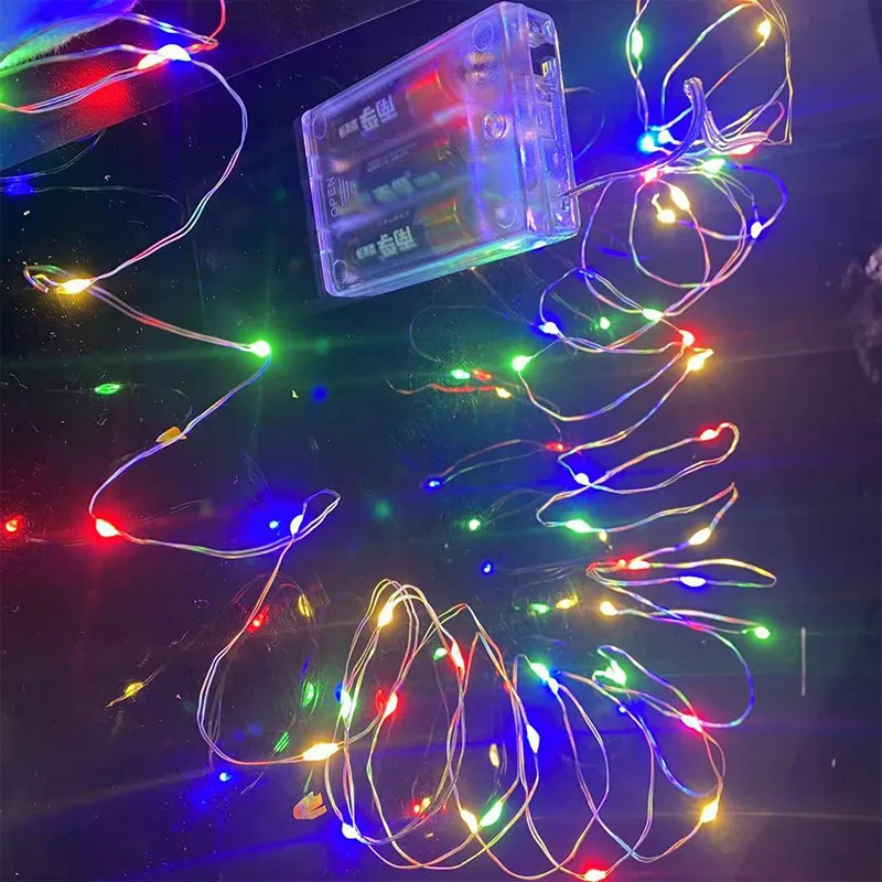 Waterproof LED String Lights Copper & Silver 2M/3M/5M/10M for Christmas Tree Wedding Party Fairy Tale Holiday Decor