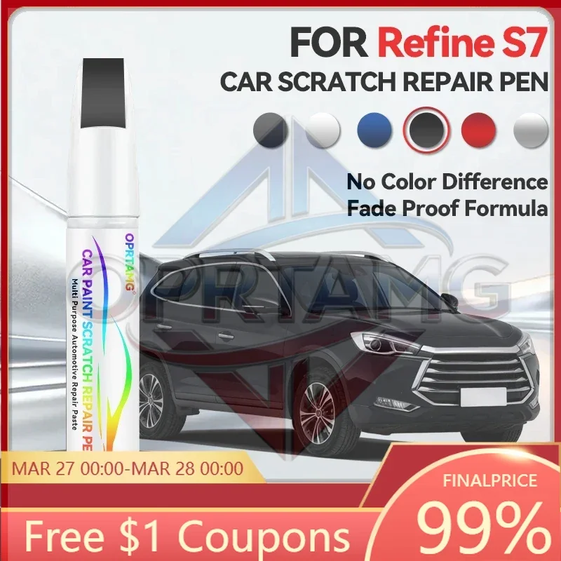 

CCar Paint Repair Pen JAC Refine S7 Paint Repair Pen Touch Up Scratch Remover DIY Auto Accessories Black White Silve Car Sticker