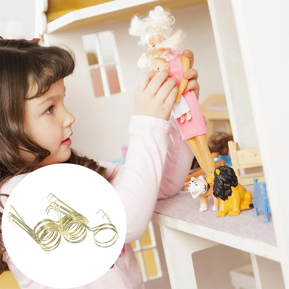 Mini lunettes à jante en fil métallique sans cadre, 20 pièces, accessoires de déguisement de 18 pouces, lunettes de Costume, petits accessoires pour maison de poupée