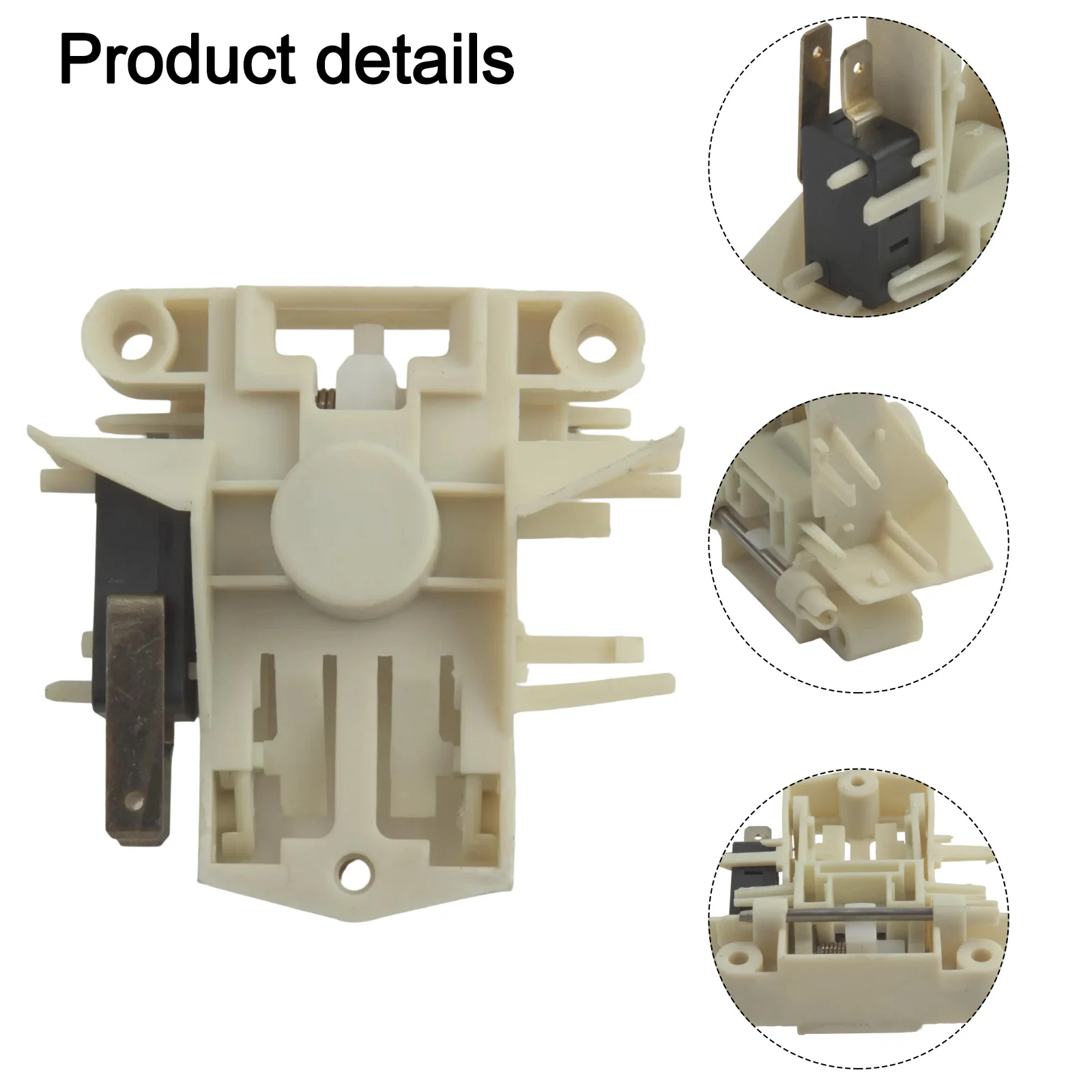 Dishwasher Door Lock Switch Replacement Part 17476000012184 AP7175456 For Midea-Insignia White Plastic Metal Latch Safety Sensor