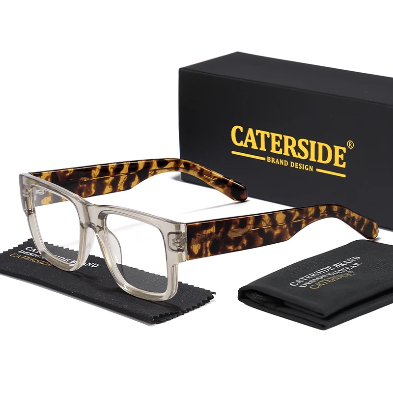 CATERSIDE Men's Thick Frame Eyeglass Brand Design High-Quality Fashion Glasses Women's Optical Glasses Daily Frame