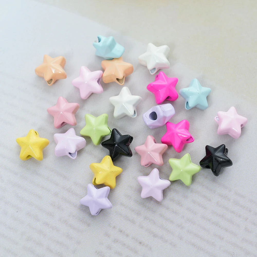 10 pz/lotto Solid Cute Star Beads per gioielli che fanno orecchini bracciale collana per animali domestici penna per bambini accessori fatti a mano con forcina