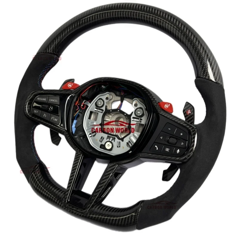 مناسبة لسيارات BMW CS G11G12 G30 G31 G32 G38 G20 G29 G22 G21 G80 G81 G82 عجلة قيادة رياضية مخصصة من ألياف الكربون