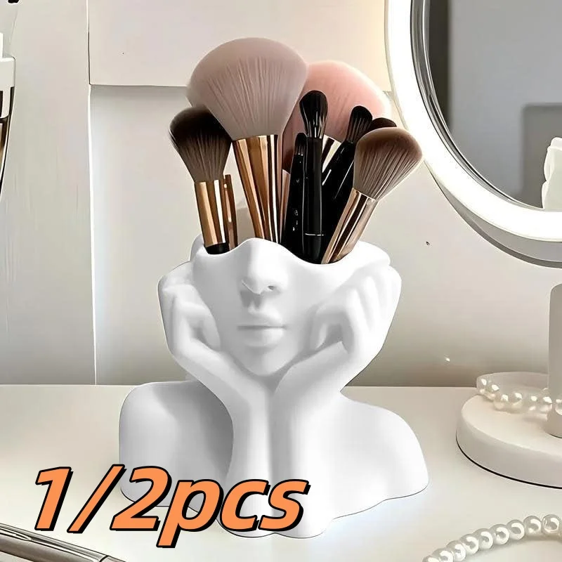1/2PCS Creative Human Body Art Styling Office Supplies Desktop Multifunctional Storage Pen Holder Makeup Brush Holder Decoration