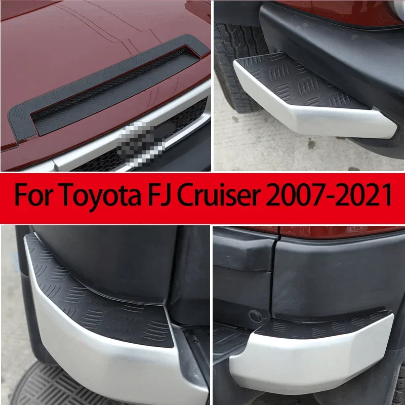 

For 2007-2021 Toyota FJ Cruiser aluminum alloy car front and rear bumper protection plate, engine cover front protection plate