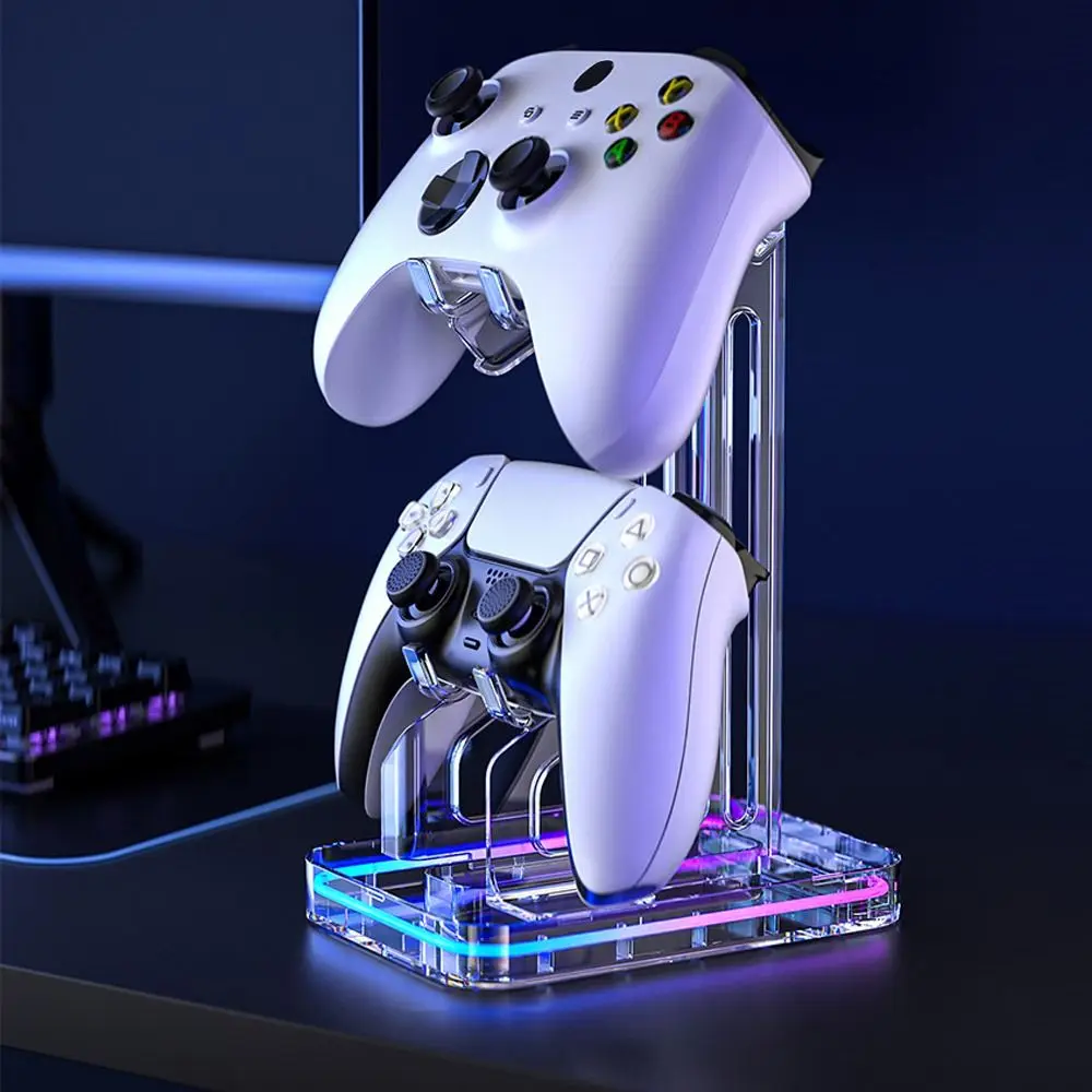 Replacement Universal Game Controller Stand Durable RGB Gamepad Holder Anti-slip Headset Holder for PS4/ PS5/Xbox ONE/Switch view 4