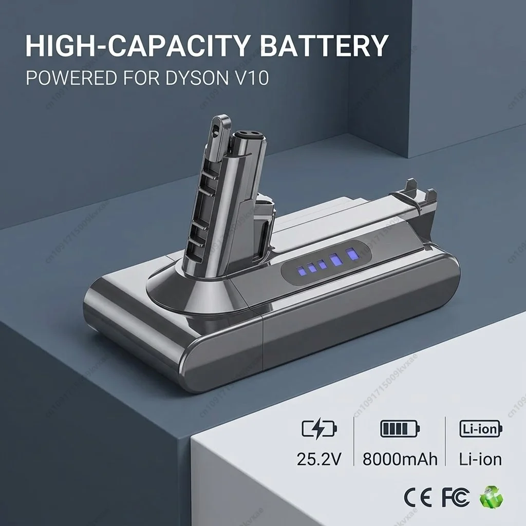 6000mAh 21.6V Li-ion Battery for Dyson V6 V7 V8 DC62 SV12 Vacuum Cleaner Replacement Power Pack Cordless Handheld Cell