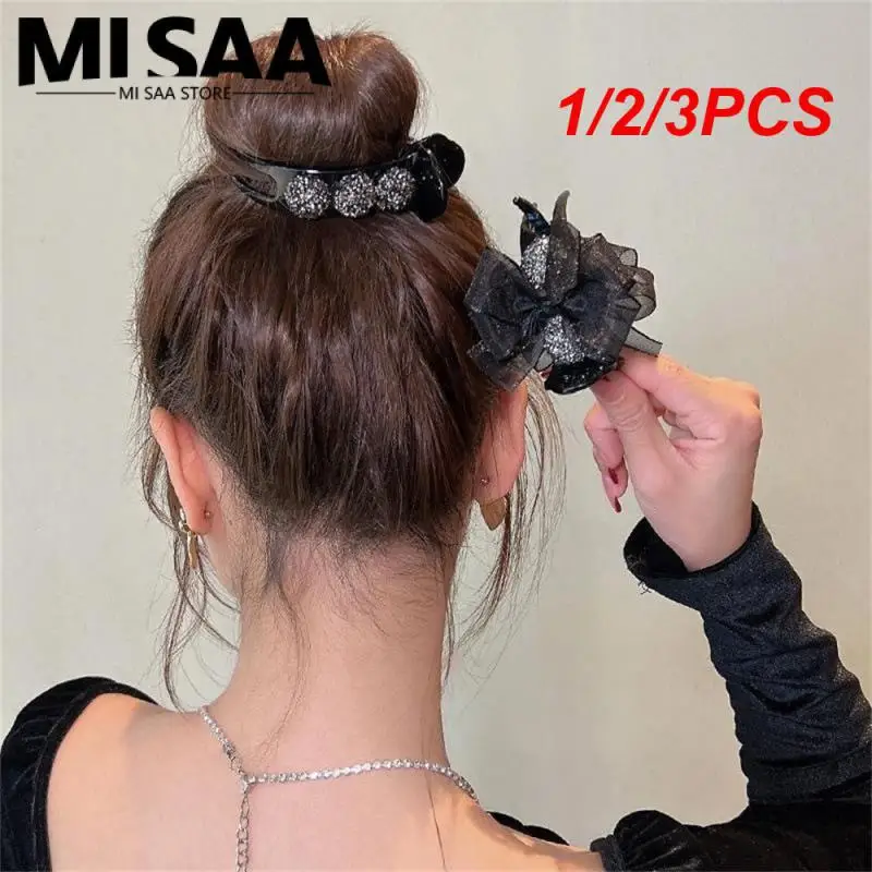 1/2/3PCS Rhinestone Hairpin Keep Safe Ease Of Use Fashionable Best-selling Eye-catching Fashion Ponytail Hairpin Hairpin