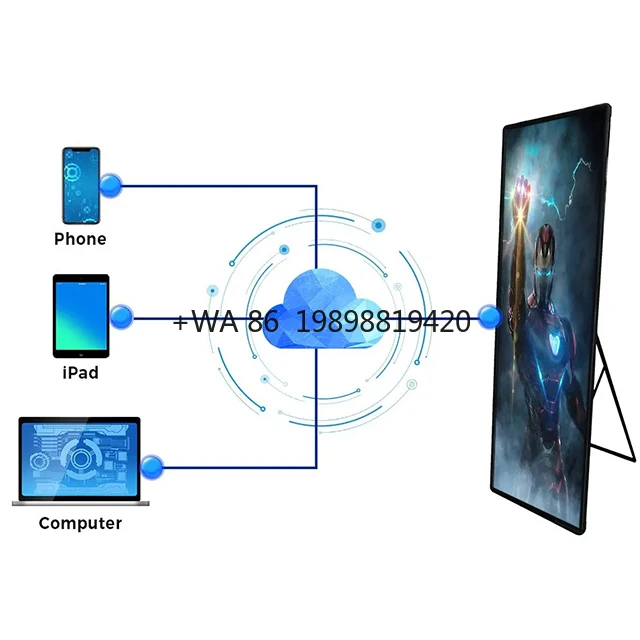 

Warranty Portable Led Screen Mobile Advertising Led Poster Display Hot Selling Indoor Poster Led Screen