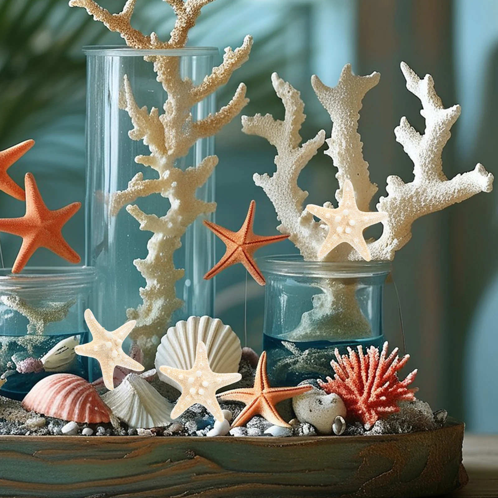 

5pcs Sea Star naments Ocean Themed Decorations for Home Party Beach Bathroom Fish Tank Christmas Vase Filling Art Gallery