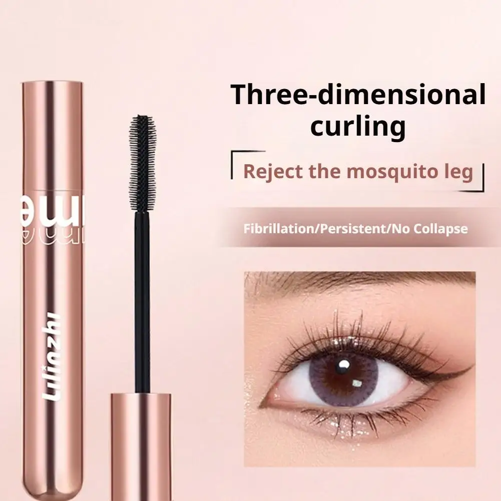 Máscara de pestañas de fibra, súper volumen, rizada, resistente al agua, alargamiento de pestañas, máscara de ojos, extensión de maquillaje G3S5