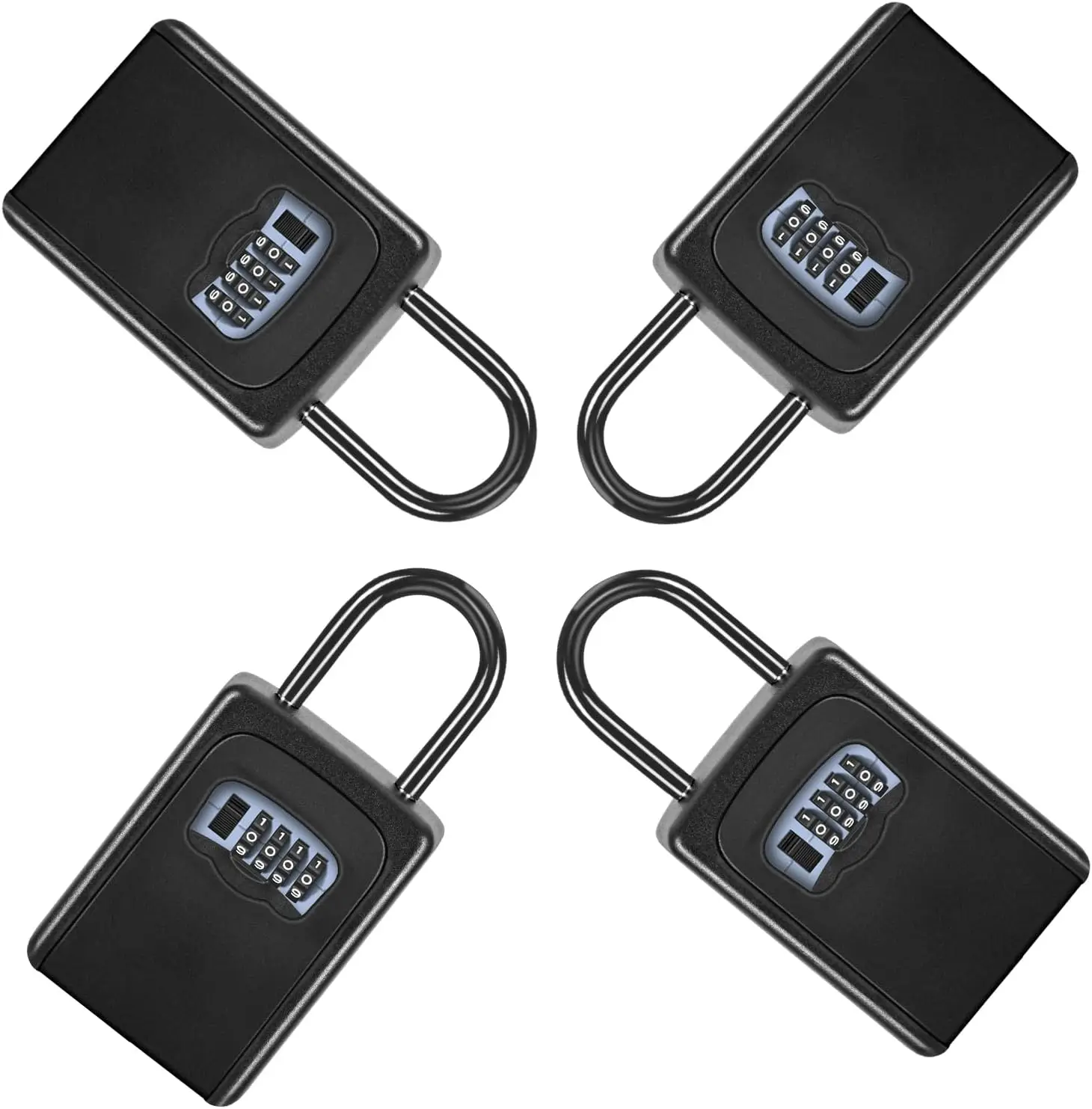 

4-Pack Key Lock Box, Weatherproof Resettable Code Security Safe for House Keys