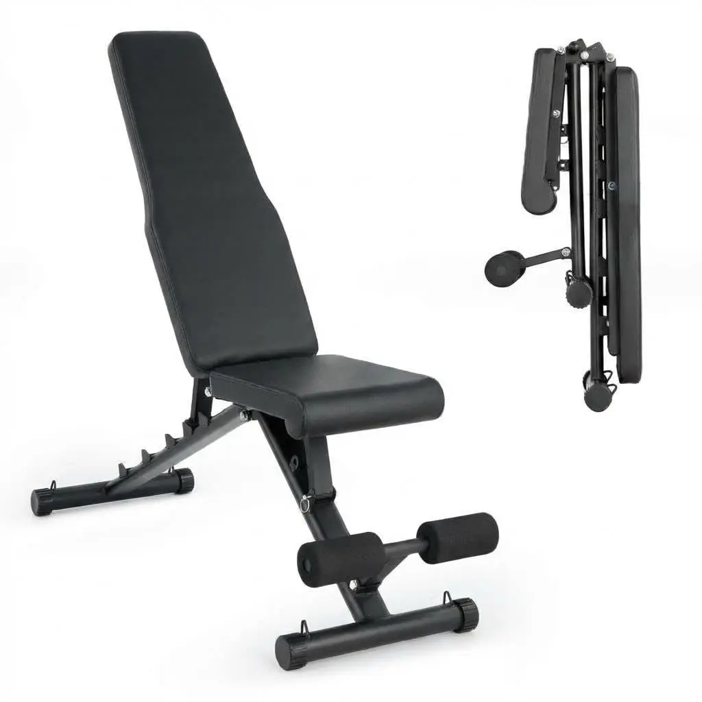 Adjustable Weight Bench, Foldable Flat Incline Decline Workout Bench & All-in-One Home Gym Training Station
