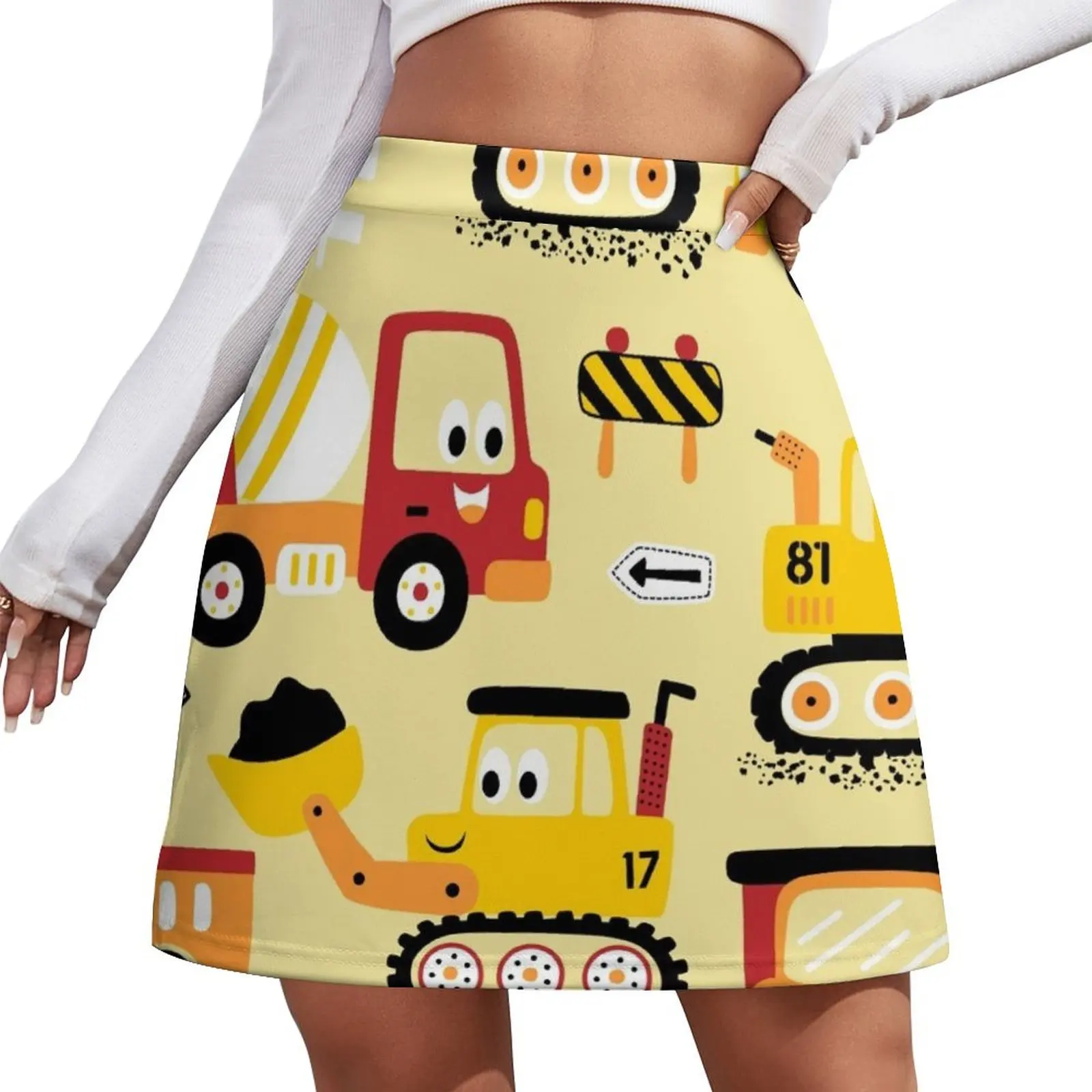 Happy Construction Equipment Mini Skirt night club outfit korean style Mini Skirt