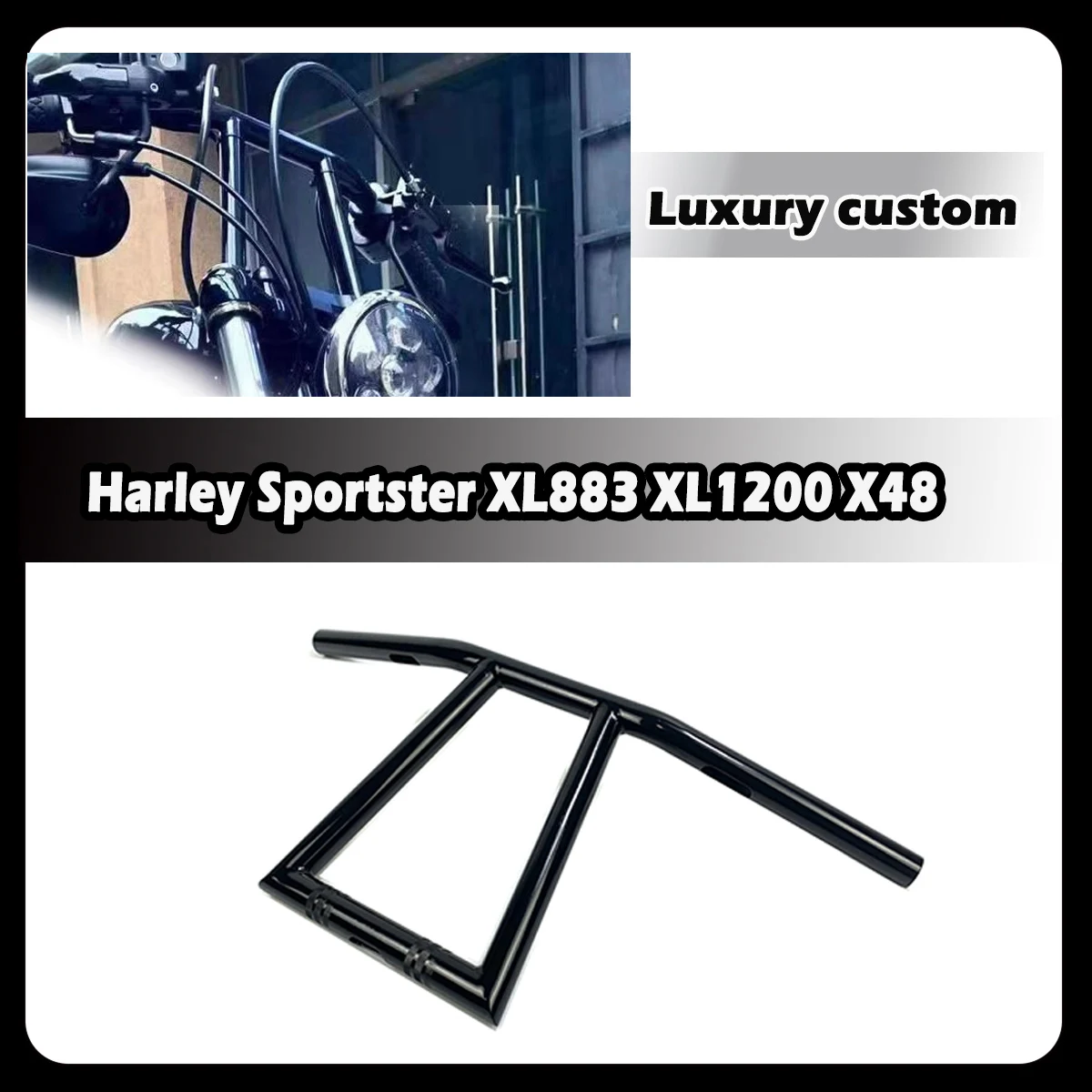 ZDQ Custom Motorcycle 1 inch Window Bar Handlebars For Harley Sportster XL883 XL1200 X48 Iron Custom handlebars