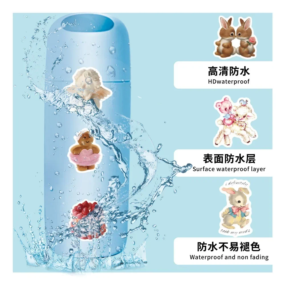 60 قطعة Kawaii الوردي الكرتون ملصقات جماليات لطيف الشارات لحقيبة الثلاجة الهاتف الأمتعة المحمول الغيتار سيارة ملصق اللعب الهدايا #5