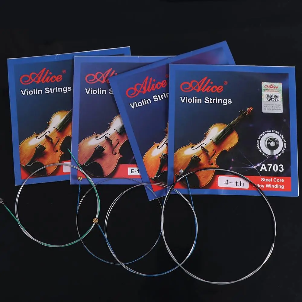 Picture 6: 4/4 3/4 1/2 1/4 1/8 A703 Violin Strings Replacement E A D G Strings Alice Strings Nickel String Winding Violin Strings Concert