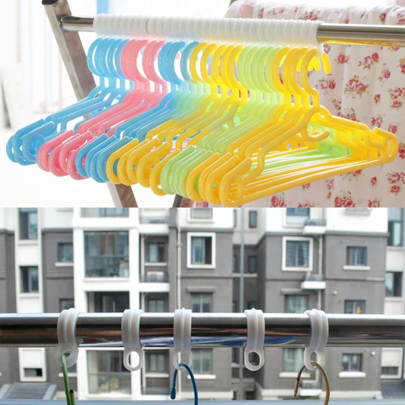 10pcs/set  Plastic Home laundry drying wind hanging buckle Hook Clips Organize Windproof Clothes Hanger Clip