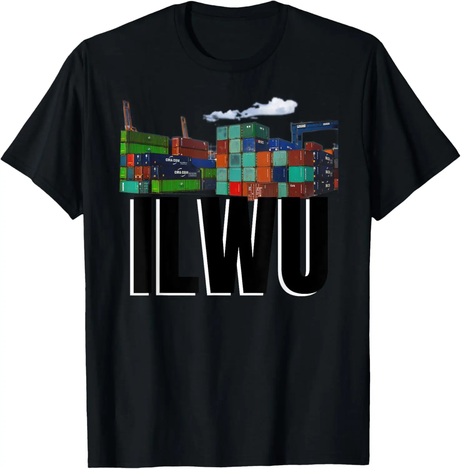 ILWU Container Yard Cloudy Longshore T-Shirt